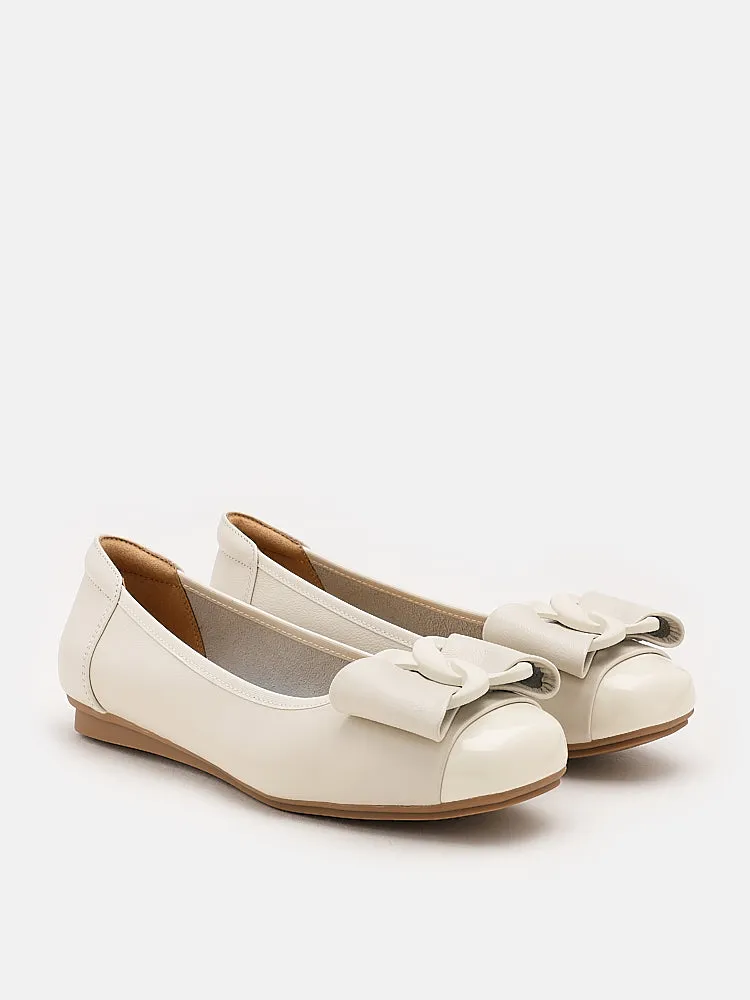 Jan Buckle Bow Square-Toe Flats