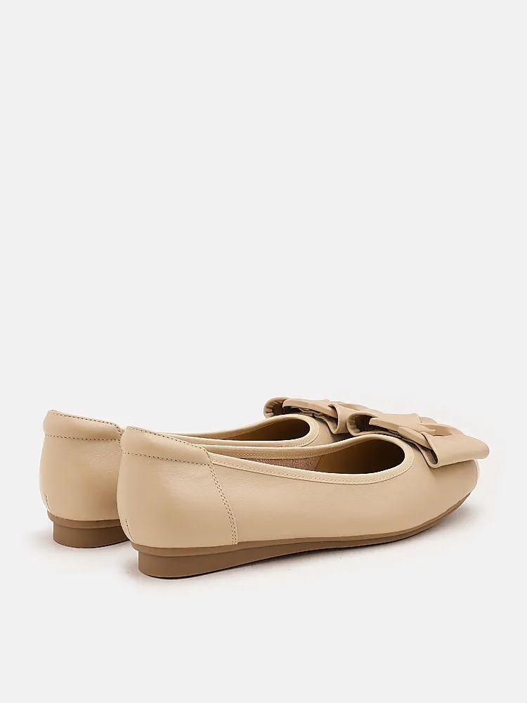 Jan Buckle Bow Square-Toe Flats