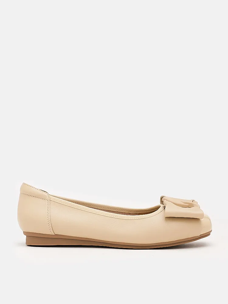 Jan Buckle Bow Square-Toe Flats