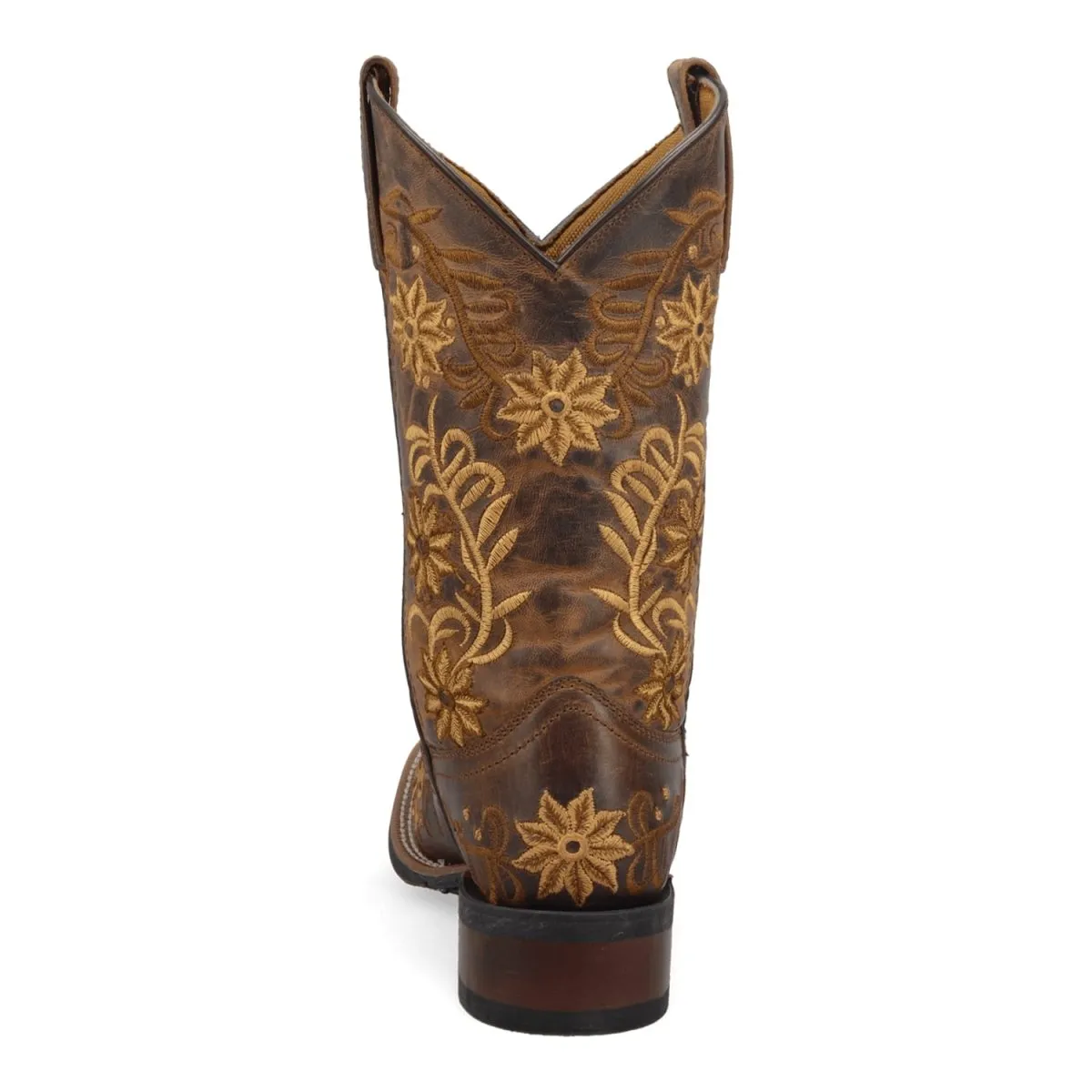 Laredo Women's Secret Garden Broad Square Toe Leather Boots - Brown 5822