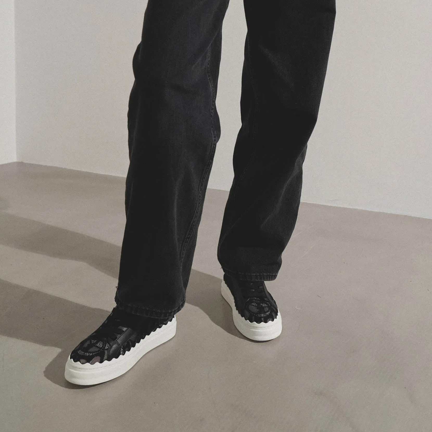 Lauren black lace sneakers