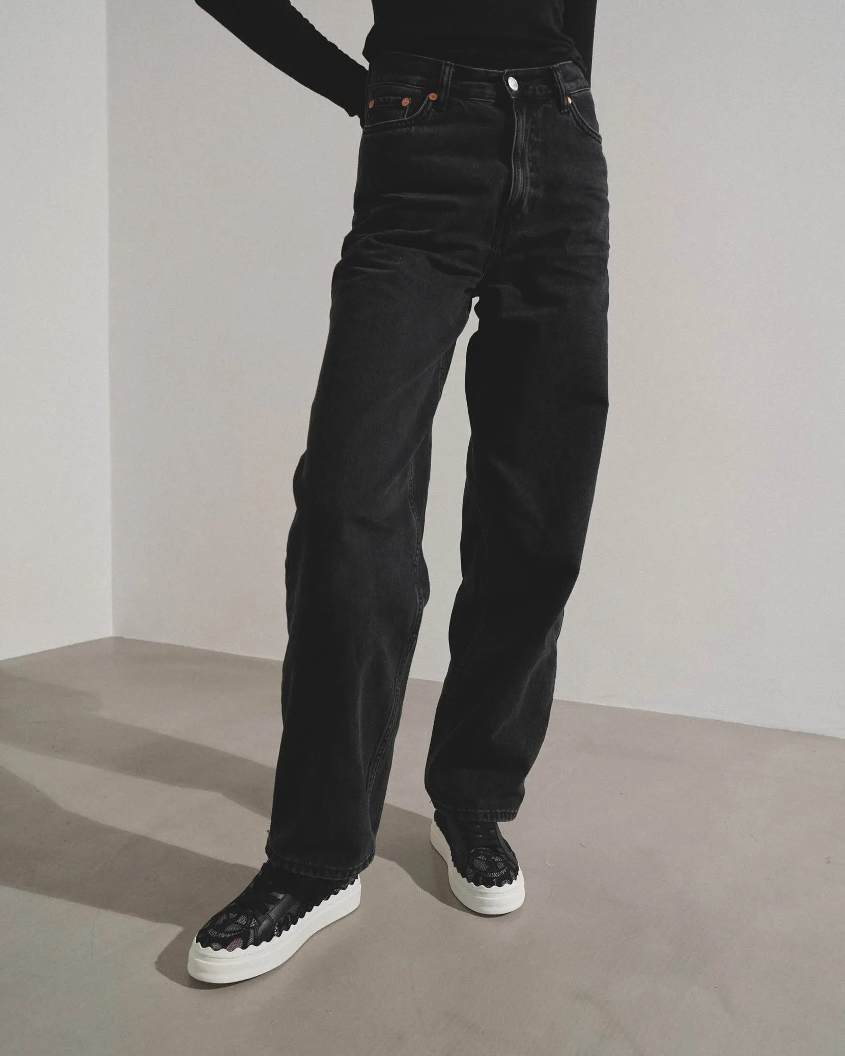 Lauren black lace sneakers