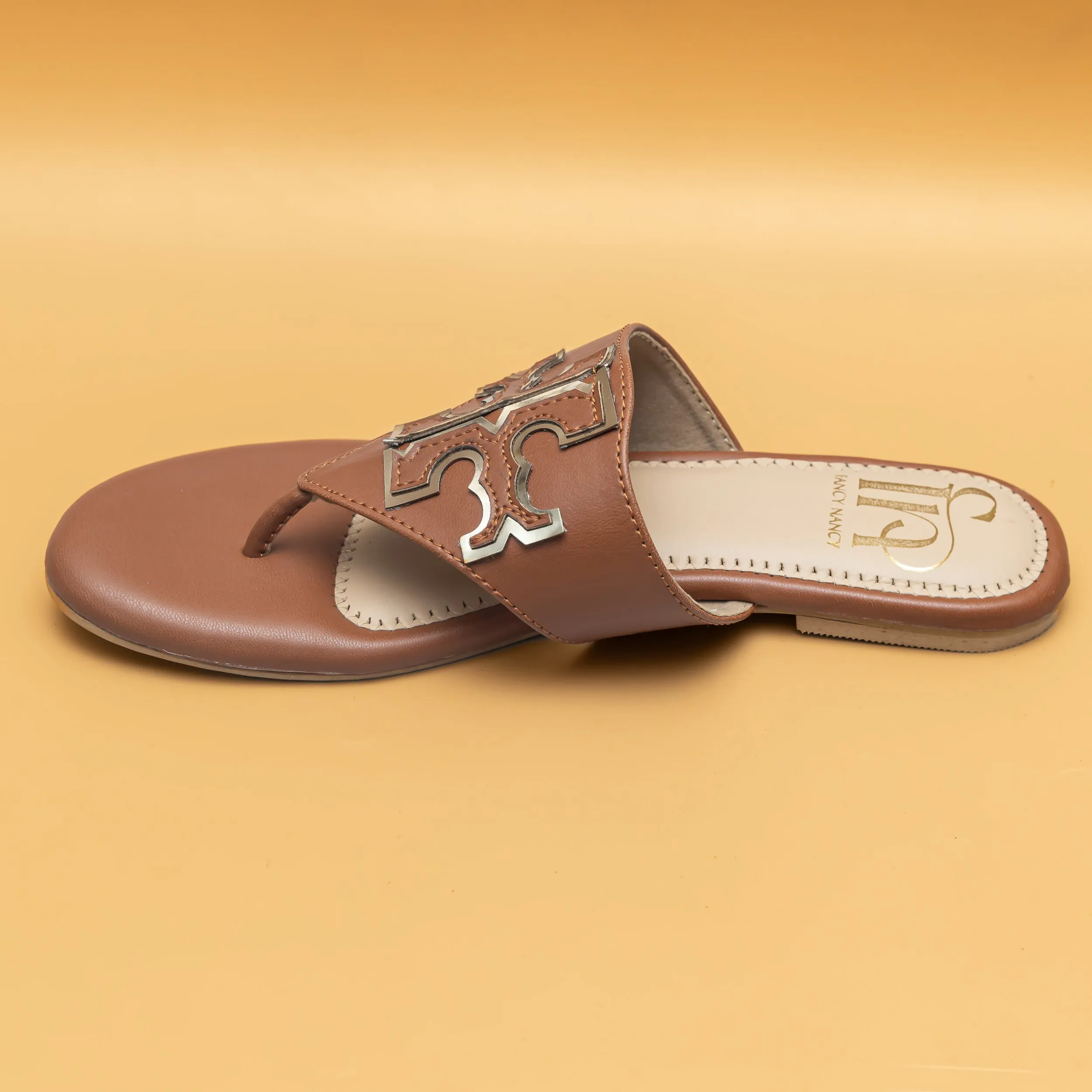 Metallic Detail Flat - Tan