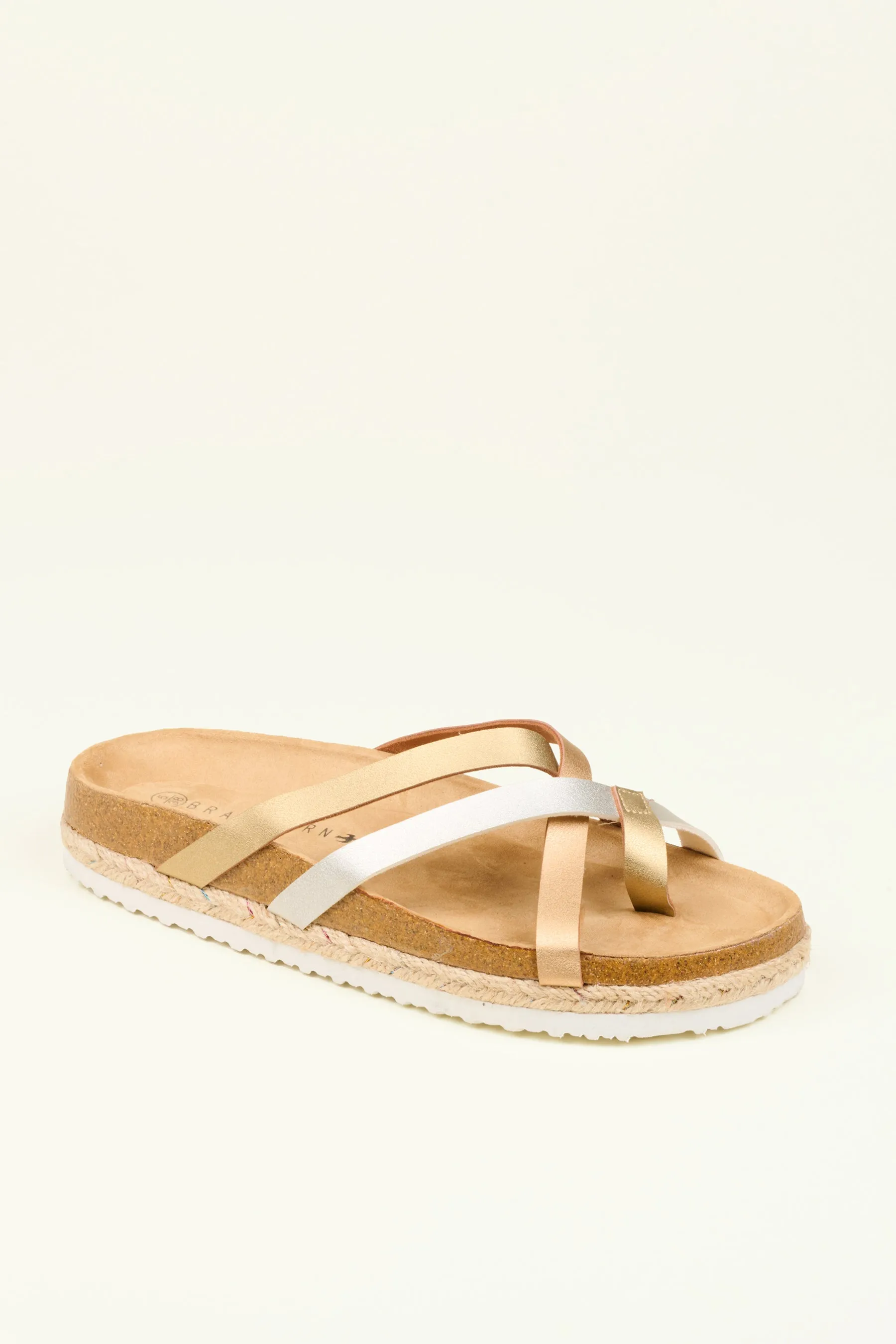Metallic Multi Strap Sandals