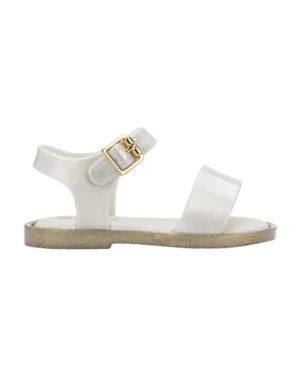 Mini Melissa Mar Glitter Sandal - Youth & Kids - White