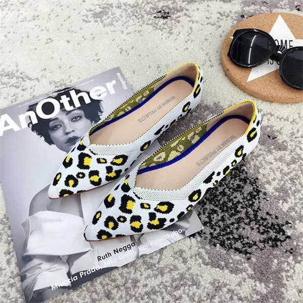 New Summer Woven Flat Shoes Knit Ballet Shoes Women Pointed Shallow Casual Boat Shoes Breathable Nurse Pregnant Shoes Zapatos De