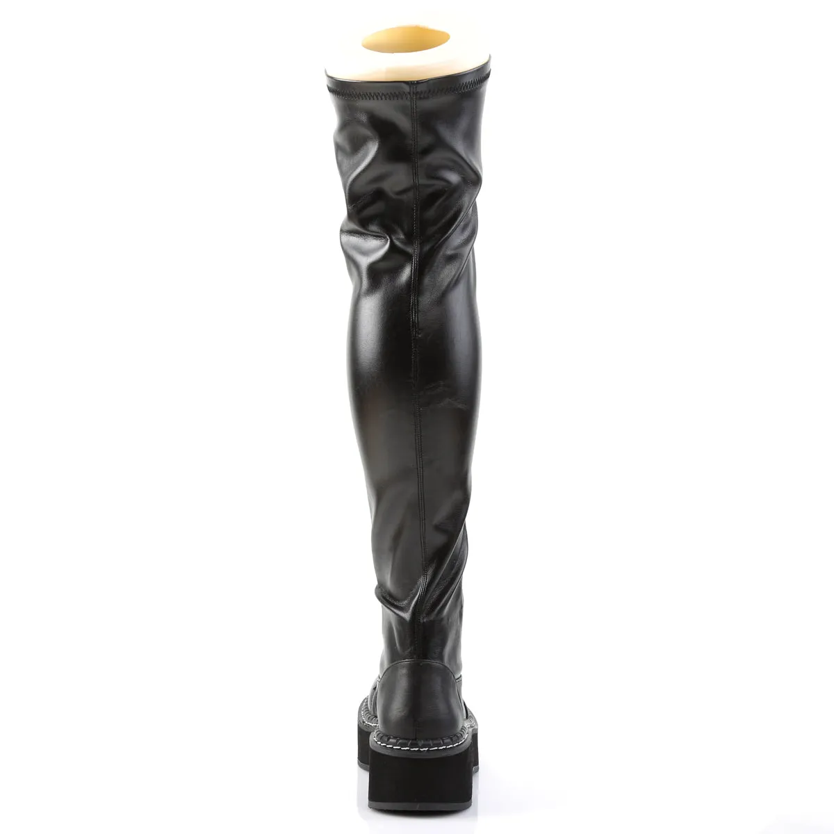 Over The Knee Punk Platform Boots Black PU