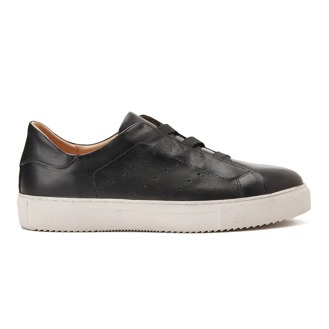 PATINA Slip-On Leather Sneakers Men 200-89-BLK