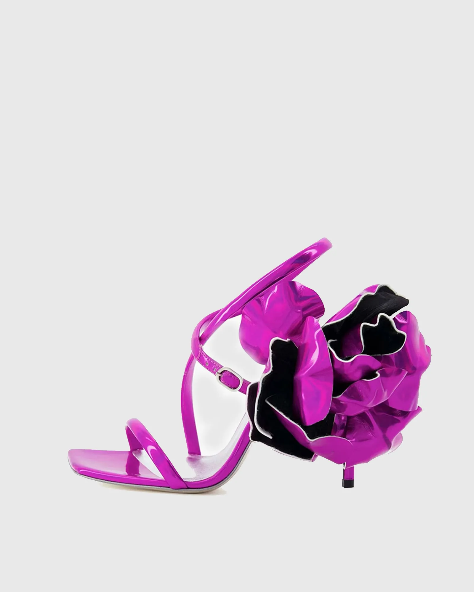 Perla Flower Cross Slingback Sandals In Purple