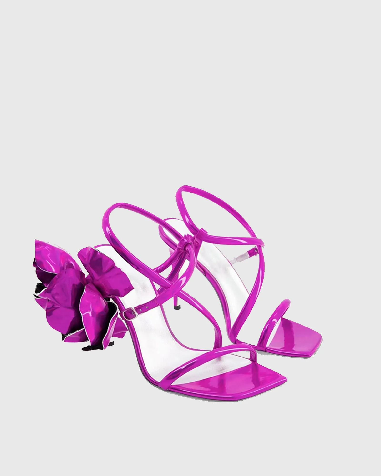 Perla Flower Cross Slingback Sandals In Purple