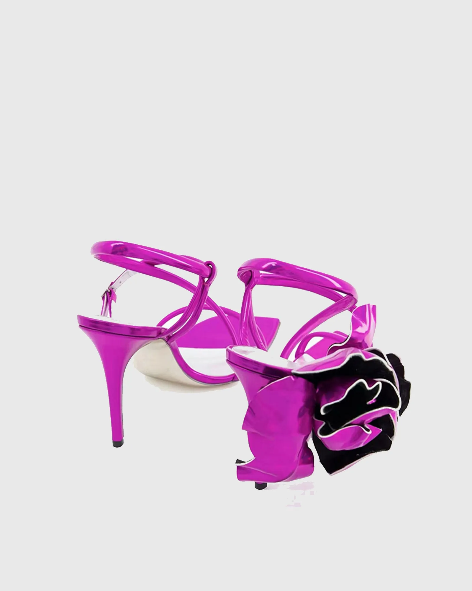 Perla Flower Cross Slingback Sandals In Purple