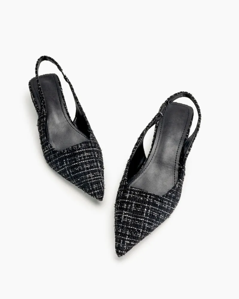 Pointed Toe High Heeled Cloth Sandals