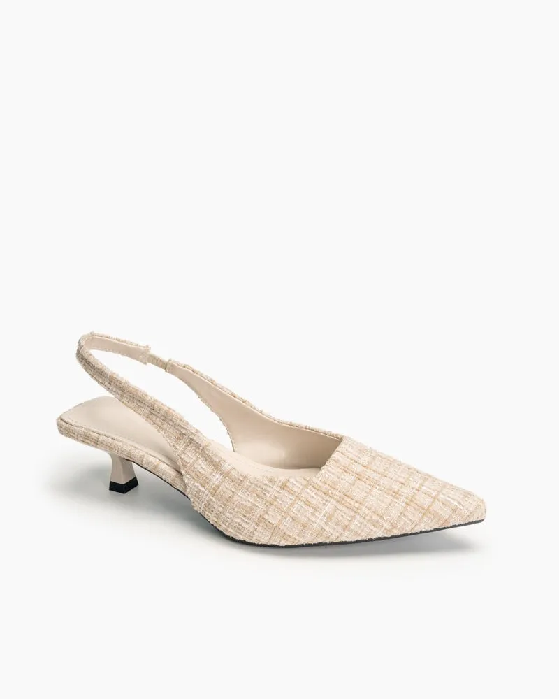 Pointed Toe High Heeled Cloth Sandals