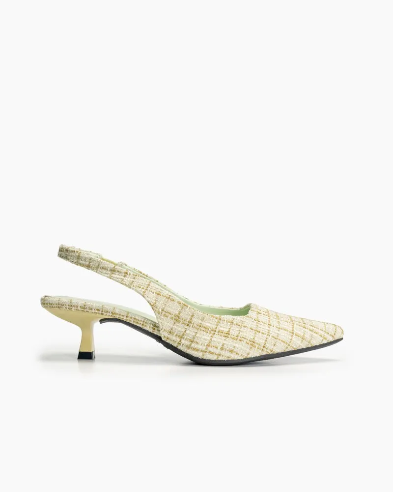 Pointed Toe High Heeled Cloth Sandals