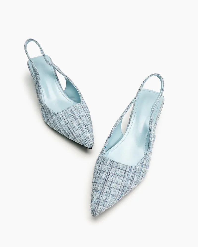 Pointed Toe High Heeled Cloth Sandals