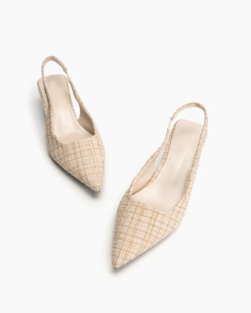 Pointed Toe High Heeled Cloth Sandals