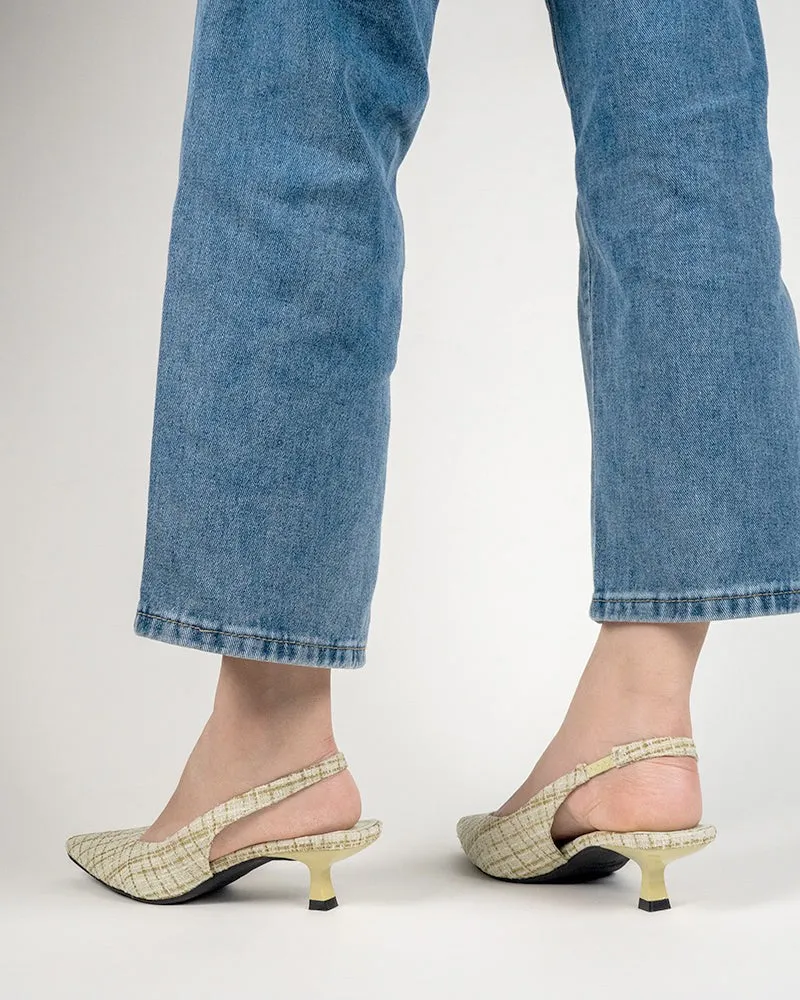 Pointed Toe High Heeled Cloth Sandals