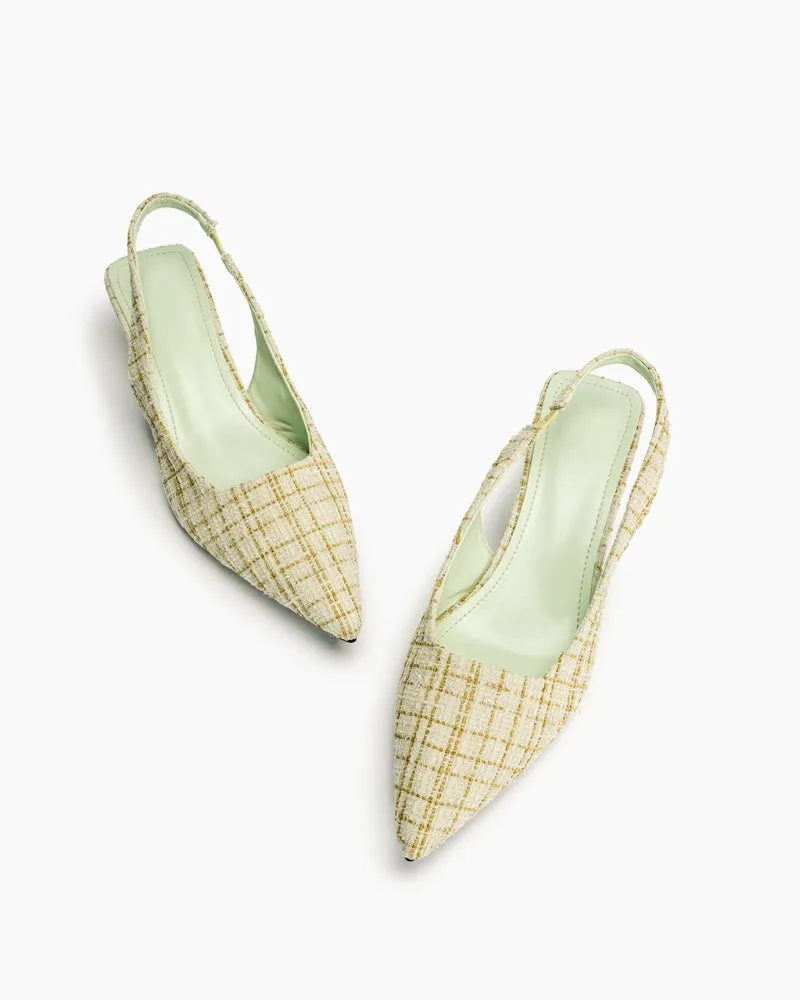 Pointed Toe High Heeled Cloth Sandals