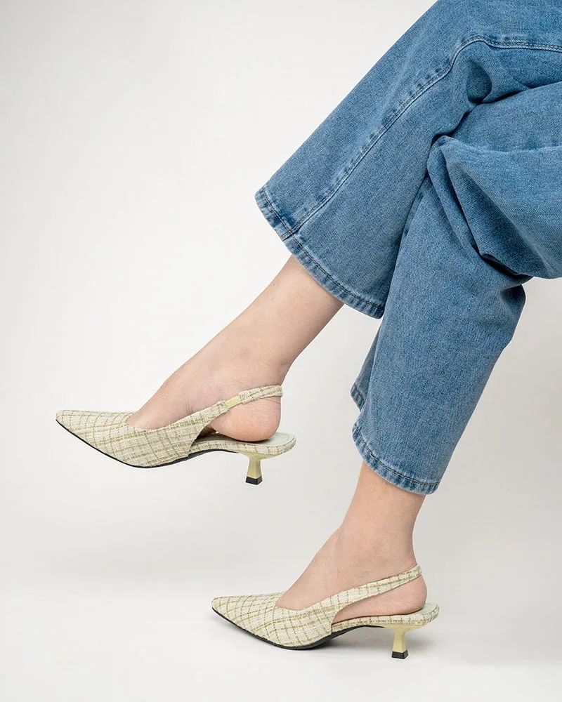 Pointed Toe High Heeled Cloth Sandals