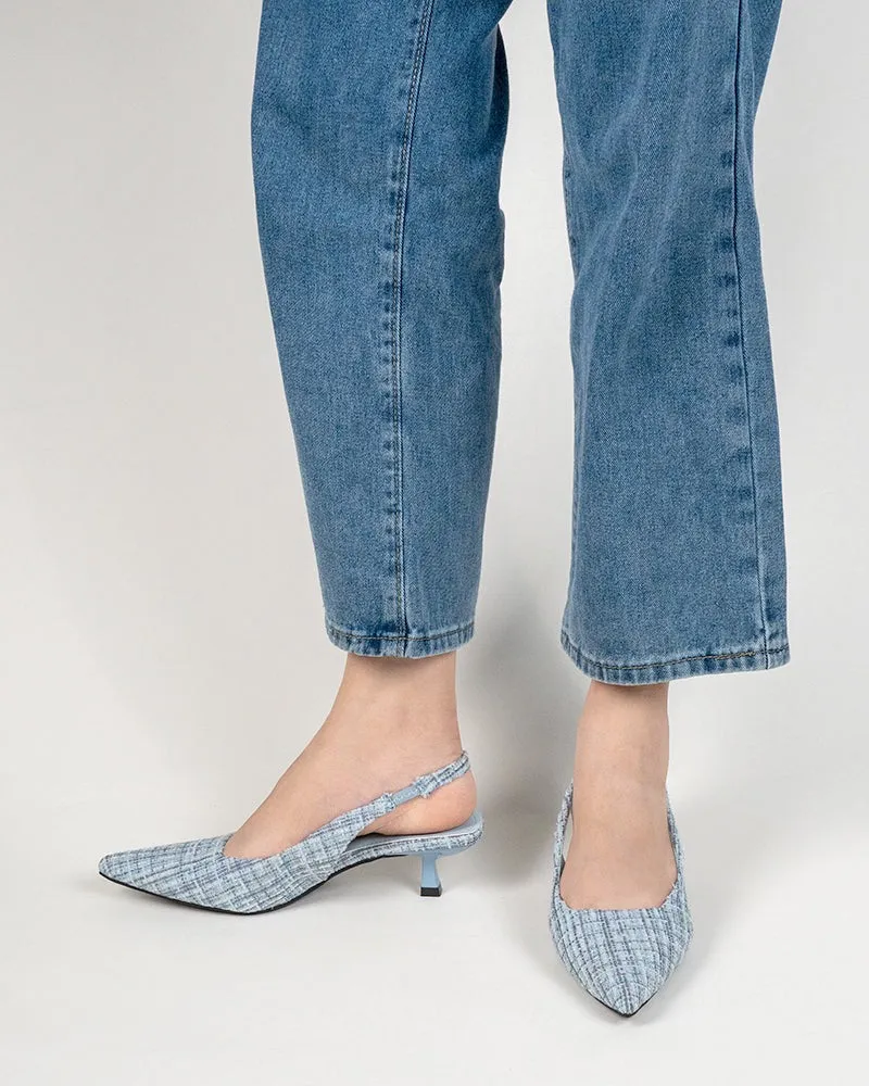 Pointed Toe High Heeled Cloth Sandals