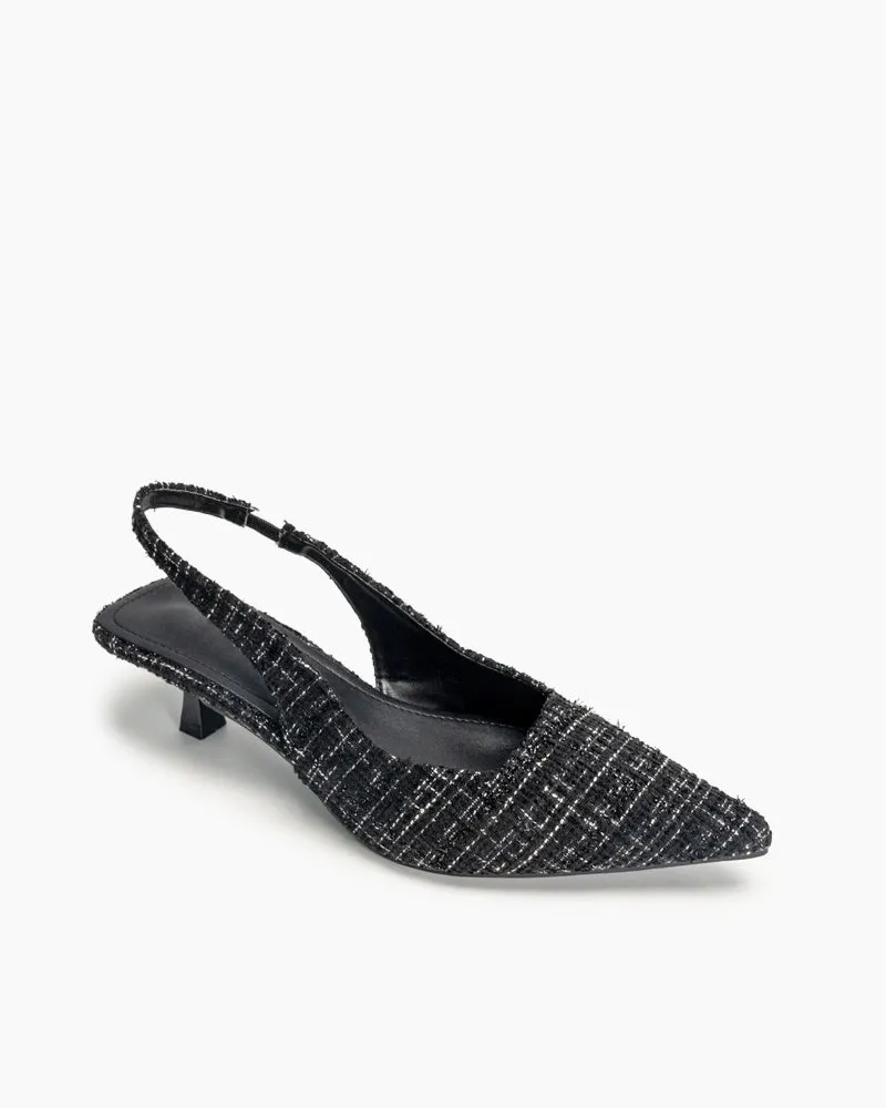 Pointed Toe High Heeled Cloth Sandals