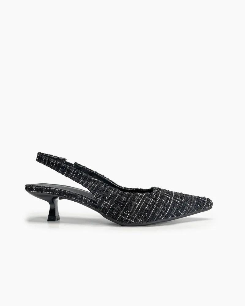 Pointed Toe High Heeled Cloth Sandals