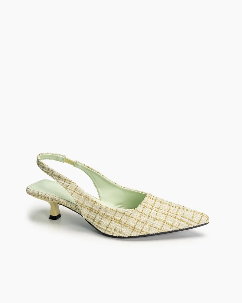 Pointed Toe High Heeled Cloth Sandals