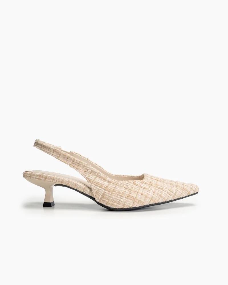 Pointed Toe High Heeled Cloth Sandals
