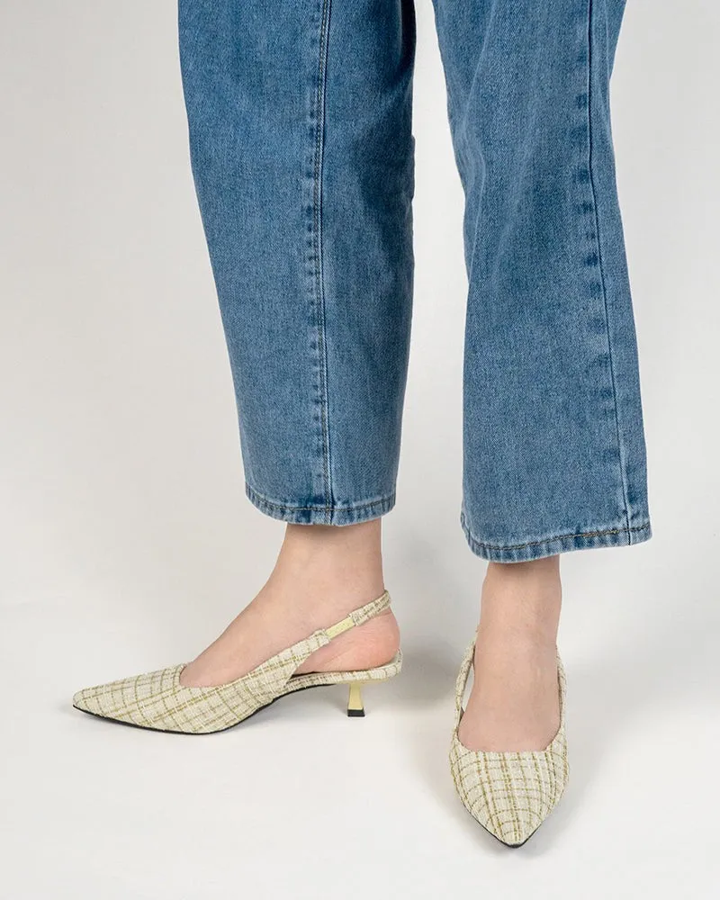 Pointed Toe High Heeled Cloth Sandals