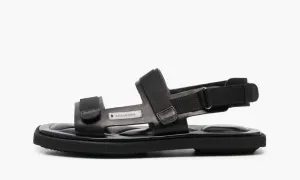 Premiata Black Leather Strap Sandals