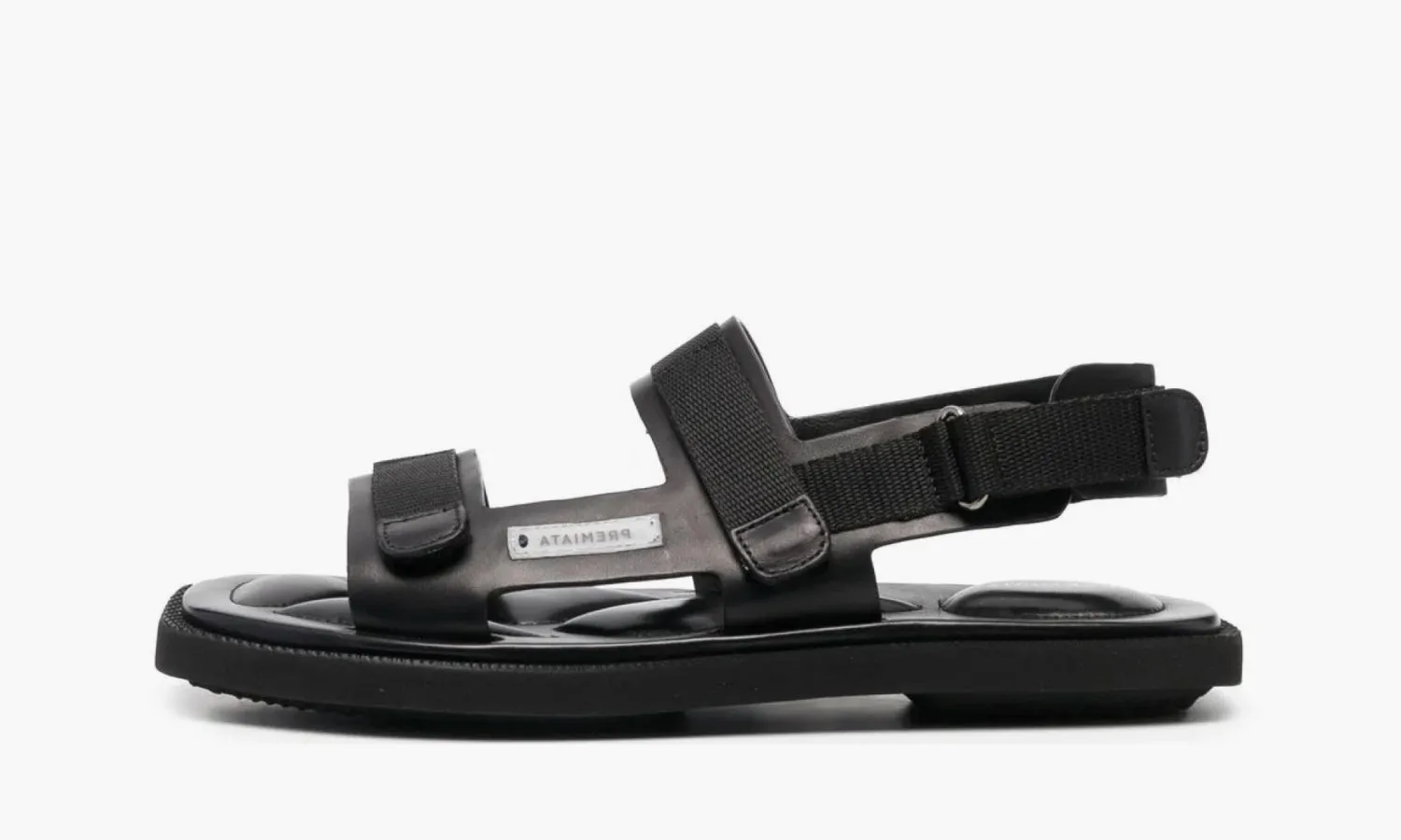 Premiata Black Leather Strap Sandals