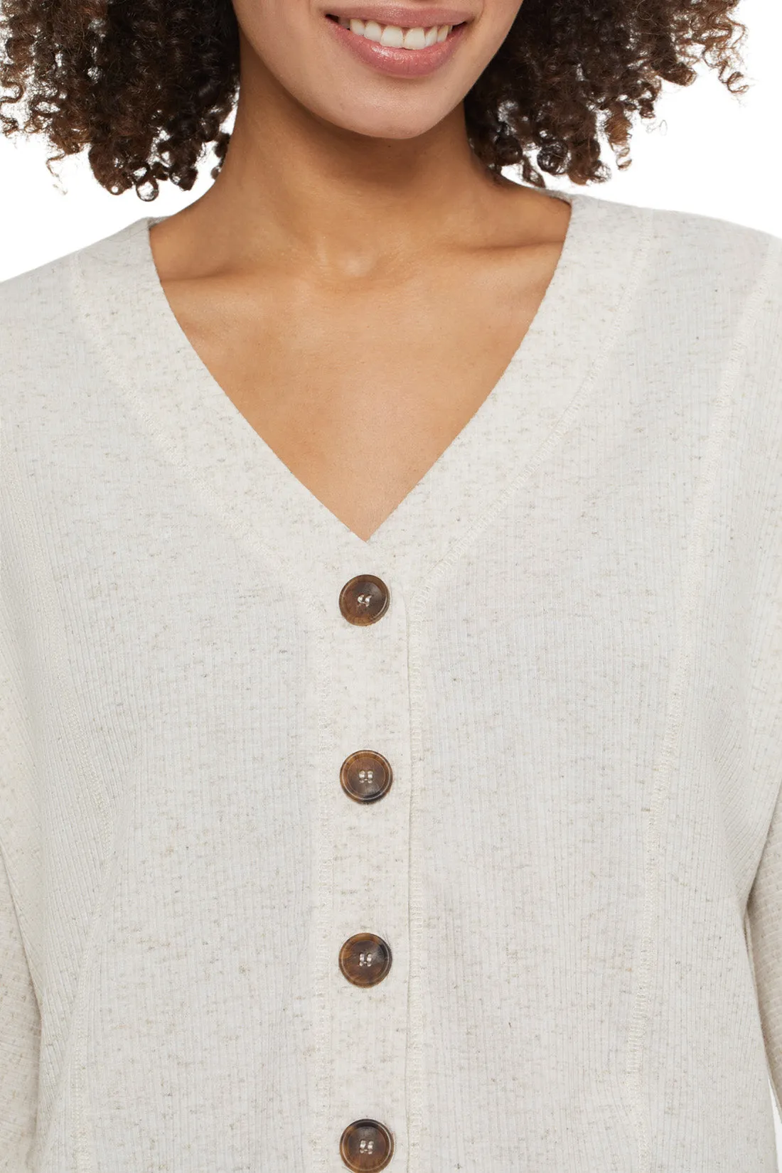 Pullover V-Neck with Button Detail