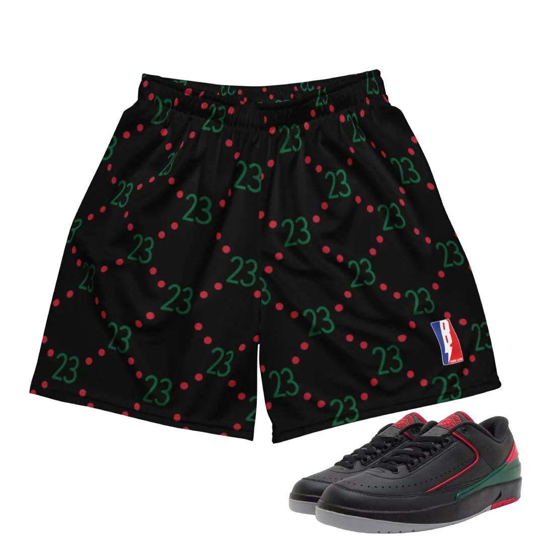 Retro 2 Low Gucci 23 Print Mesh Shorts