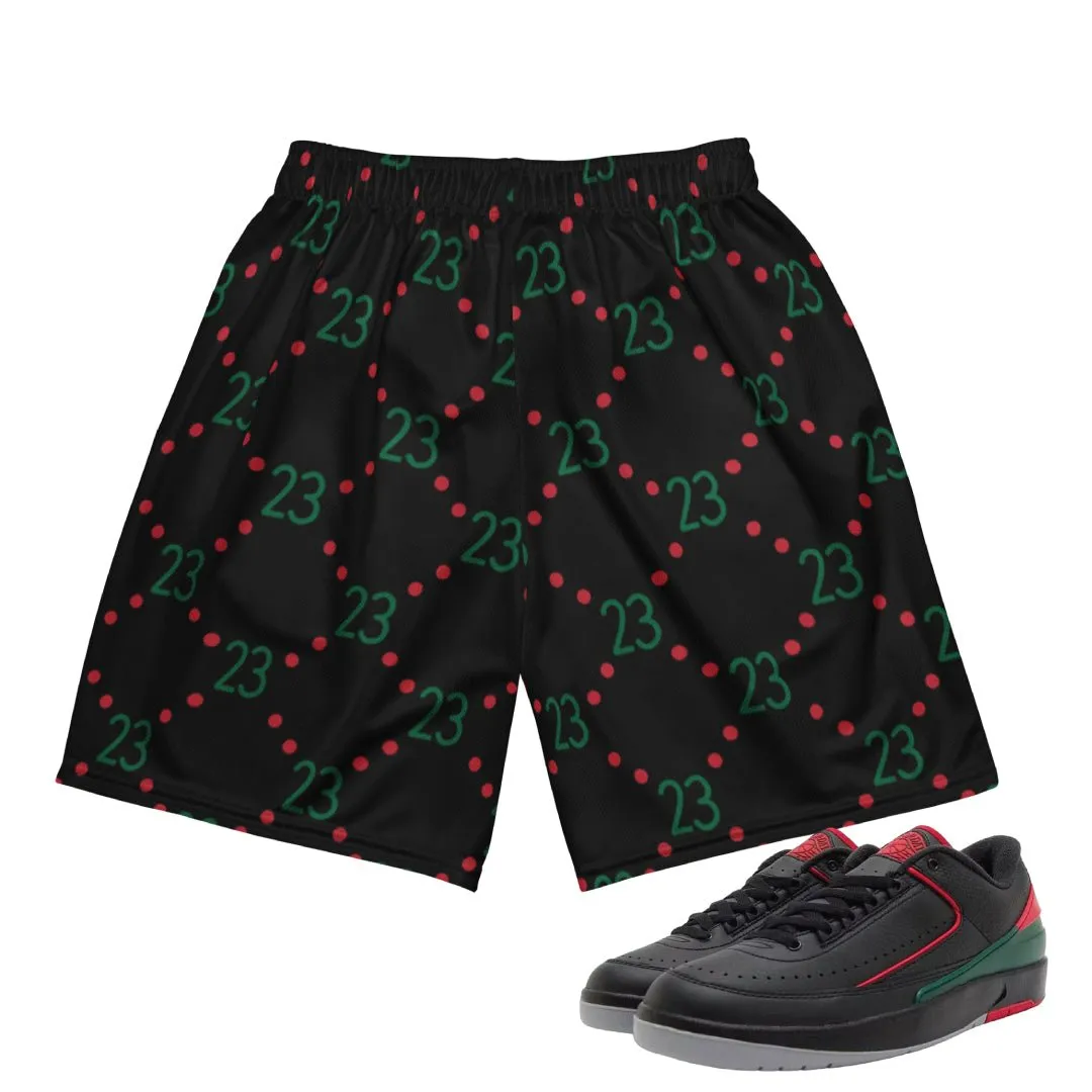 Retro 2 Low Gucci 23 Print Mesh Shorts