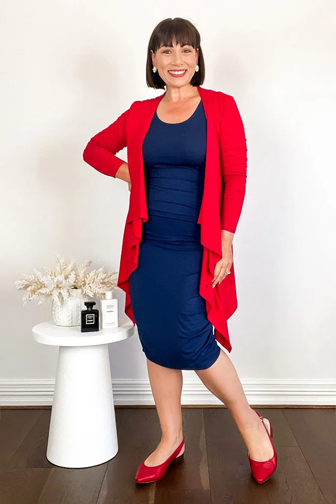 Ruched Tank Dress - Navy