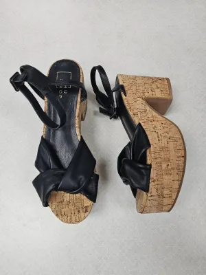 Sandals Heels Block By Shu Shop In Black, Size:8.5