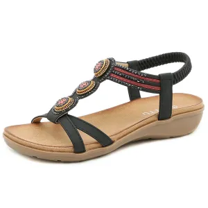 SIKETU | Open Toe Flat Jewelry Sandals