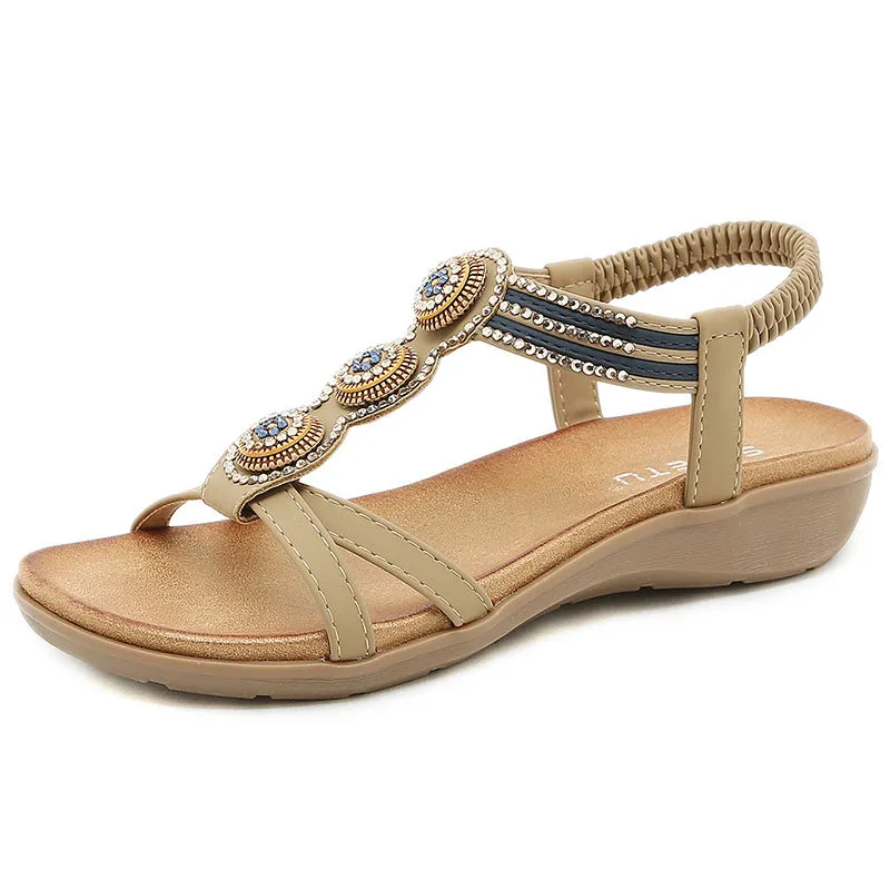 SIKETU | Open Toe Flat Jewelry Sandals