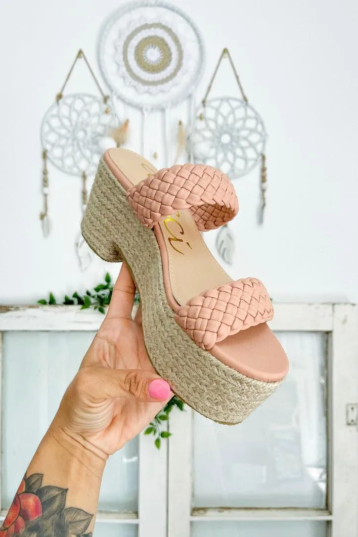 Sizes 5.5-7.5 & 10 // Braided Platform Espadrilles - Salmon