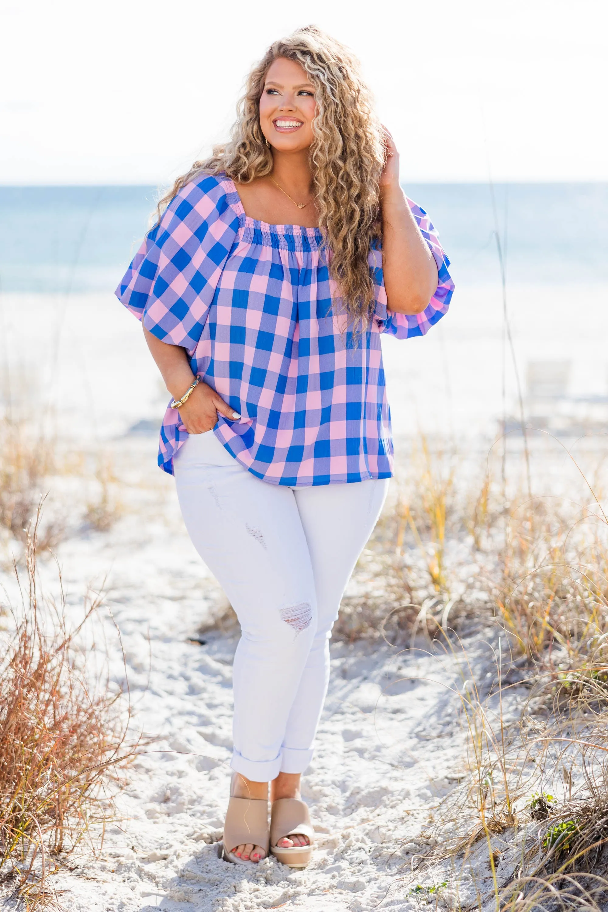 Sugar Pie Top, Blue-Pink
