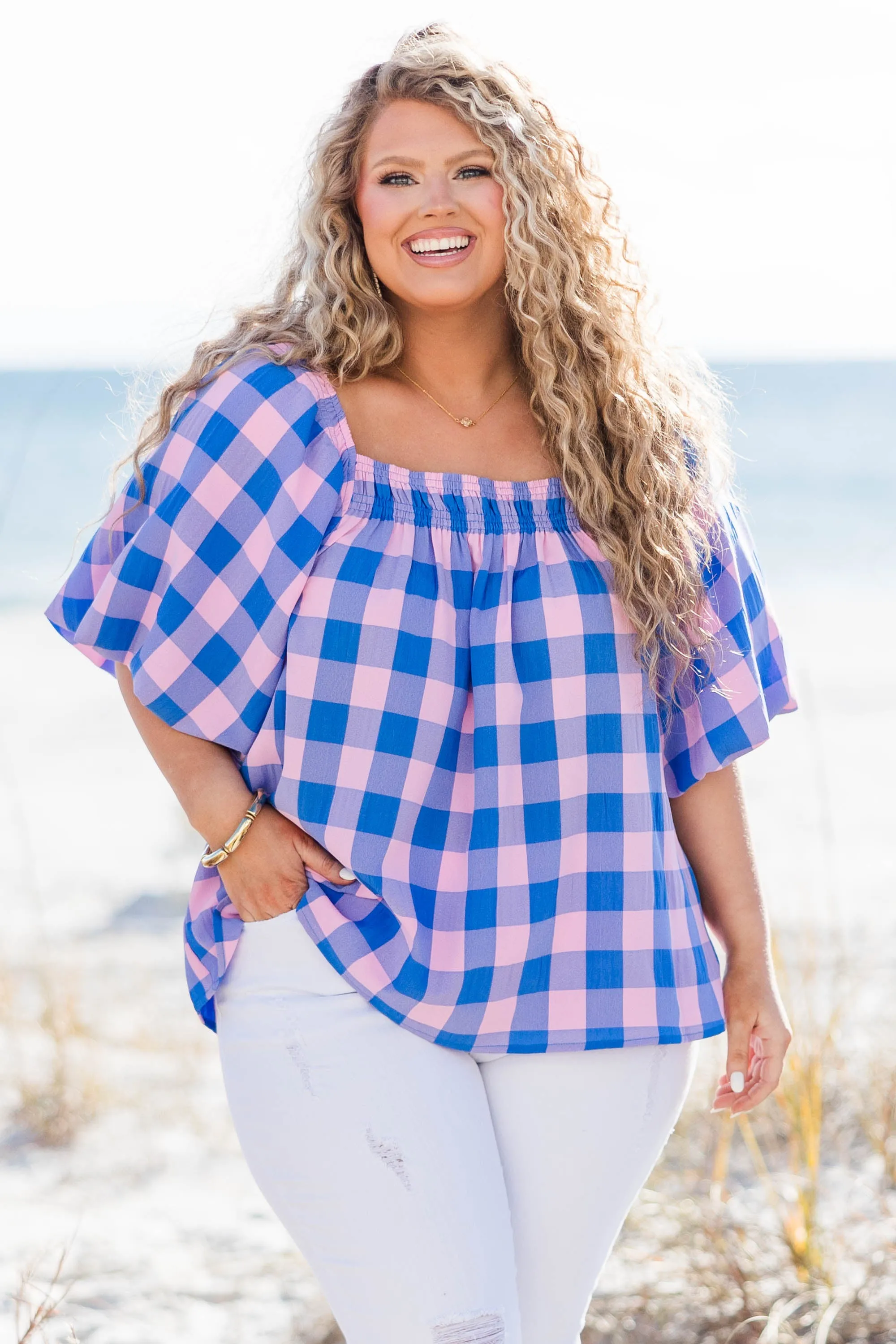 Sugar Pie Top, Blue-Pink