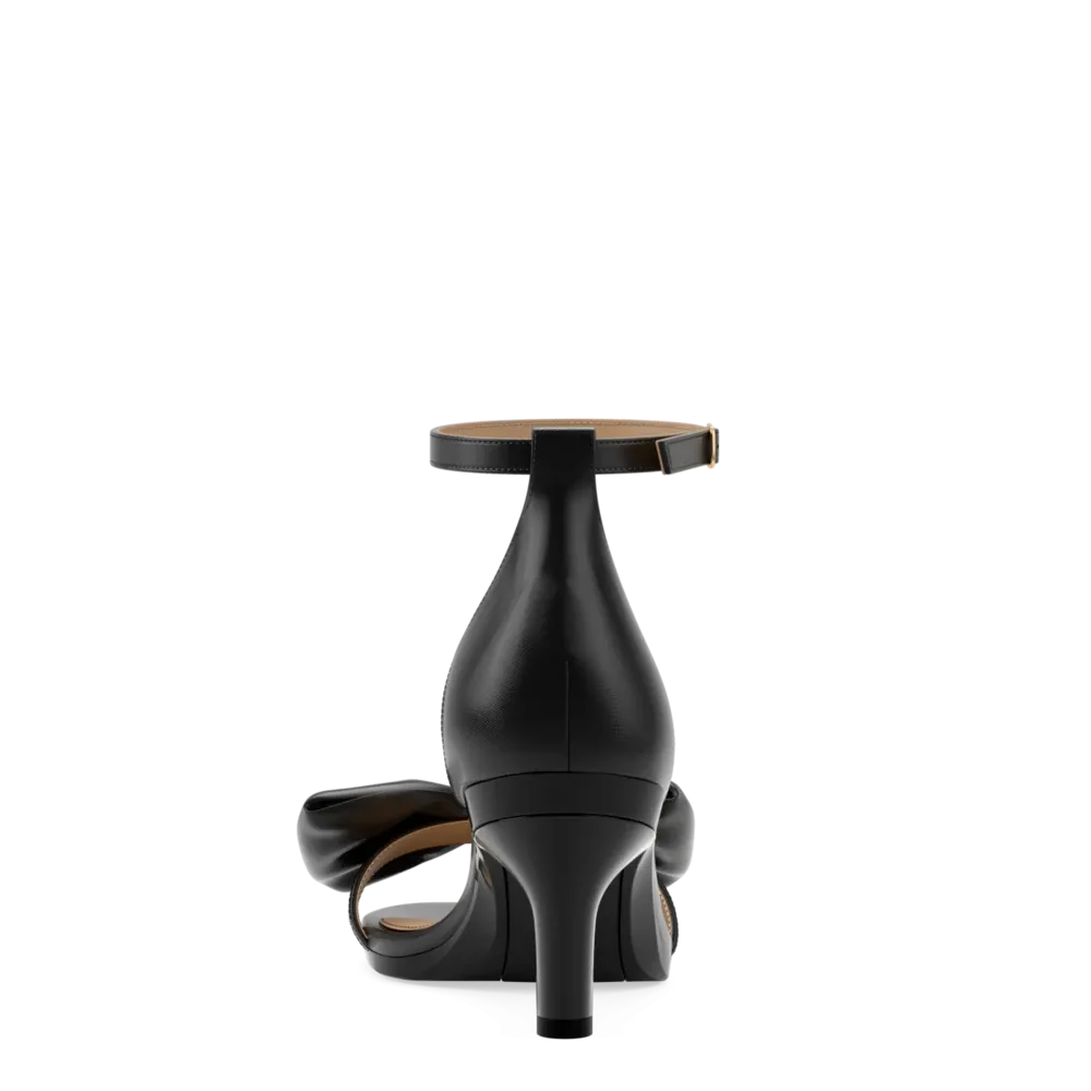 The Pashionista - Coal Satin Bow 3 Stiletto