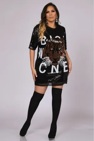 Tigresa Relaxed Sequin Mini Dress