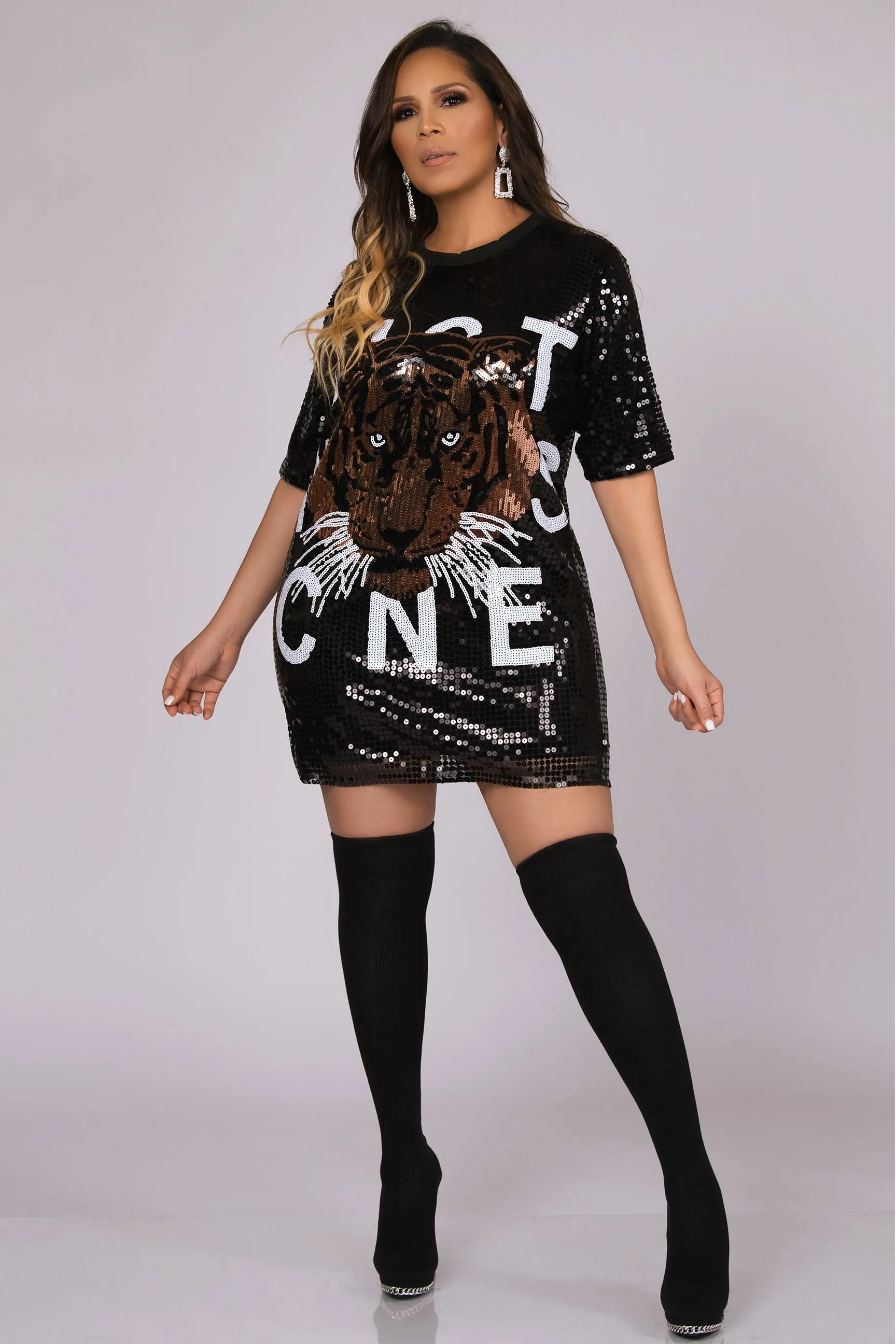 Tigresa Relaxed Sequin Mini Dress