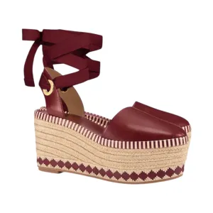 Tory Burch Shoes, Burgundy Platform Espadrilles (size 7)