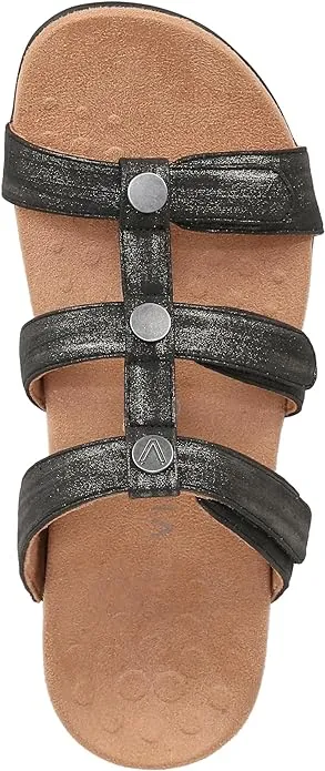 Vionic Amber Black Metallic Women's Slide