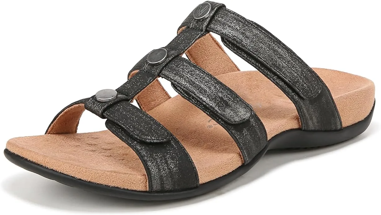 Vionic Amber Black Metallic Women's Slide