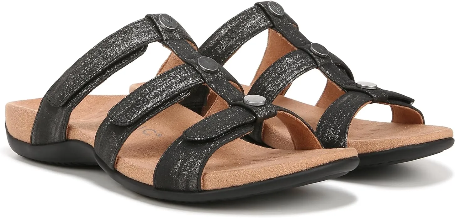 Vionic Amber Black Metallic Women's Slide