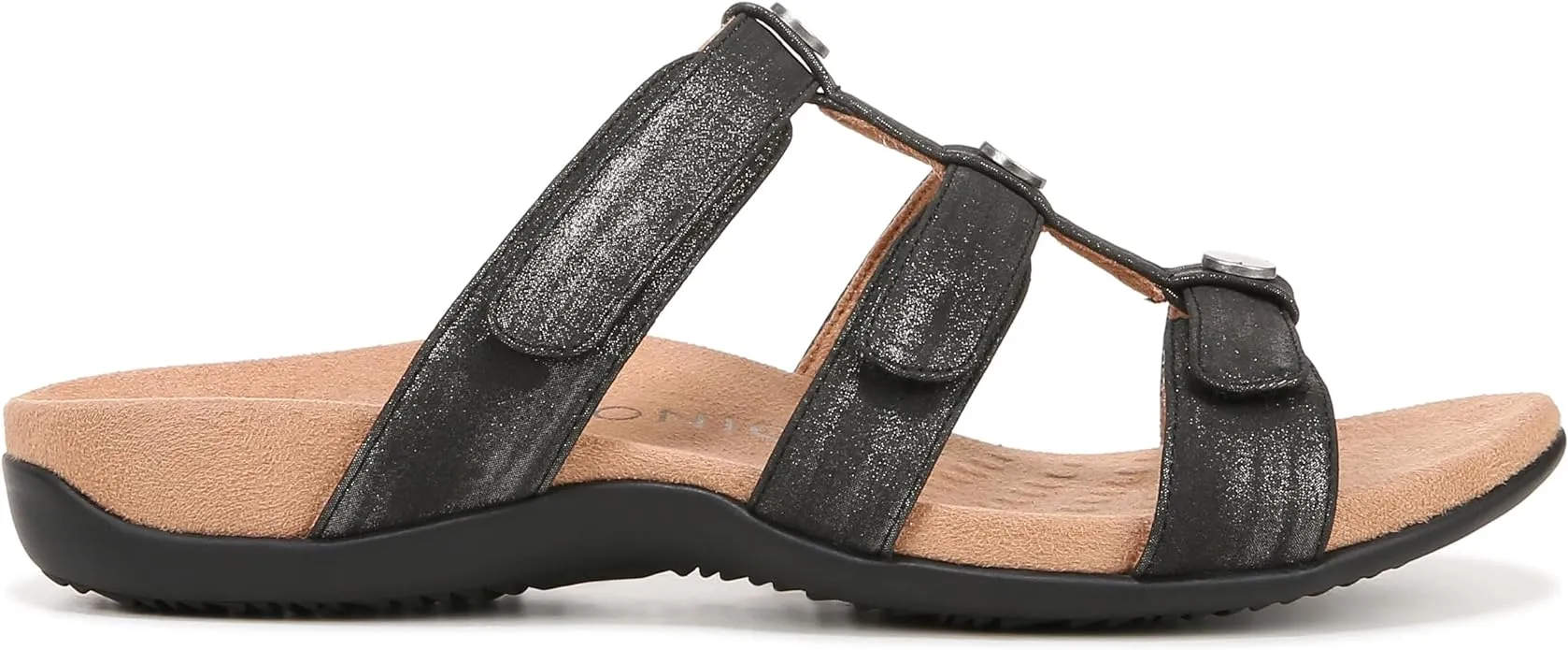 Vionic Amber Black Metallic Women's Slide