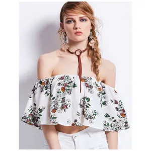 White Chiffon Crop Top